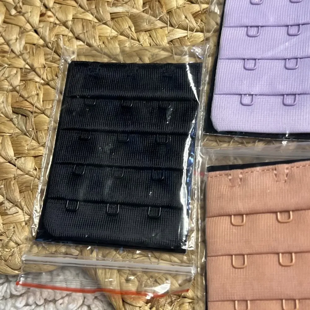 Shapermint Truekind 3 Hook 4 Row Bra Extender Beige Black Lavender Peach Set/4